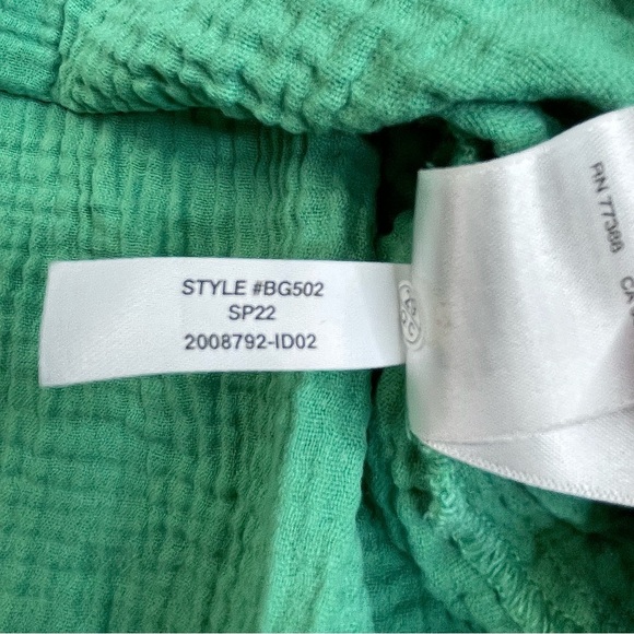 J Crew Women's Small Squareneck Soft Gauze Dress Green BG502 Smocked - Picture 4 of 11